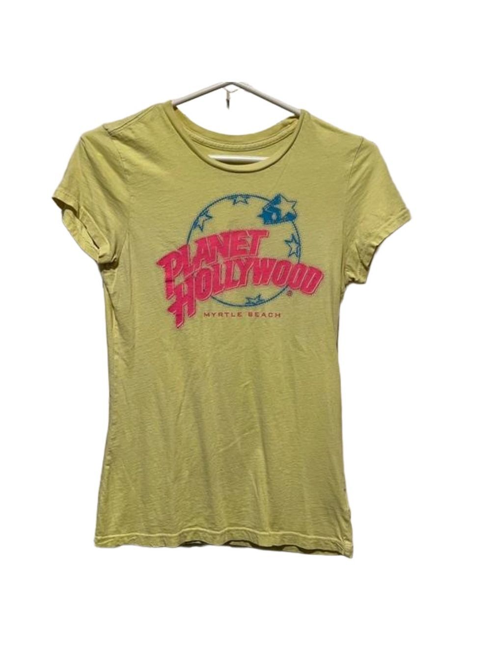 PLANET HOLLYWOOD Yellow t-shirt size medium